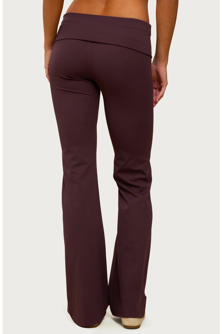 Oriane Foldover Flare Leggings, Alternate, color, PLUM