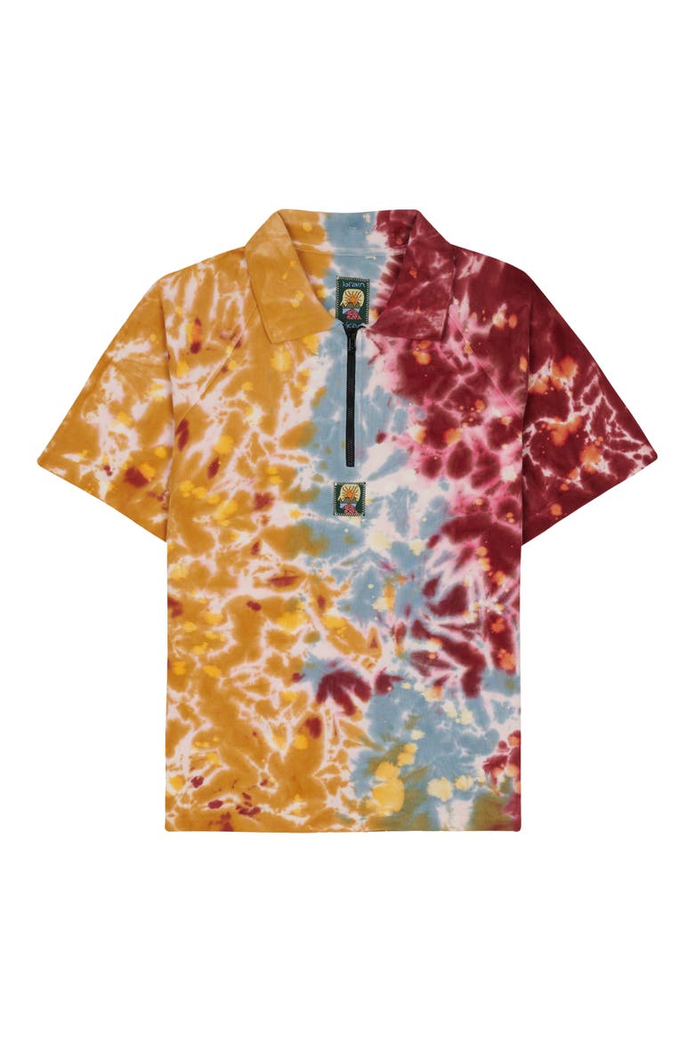 Tie Dye Cotton Pique Polo, Main, color, TERRACOTTA