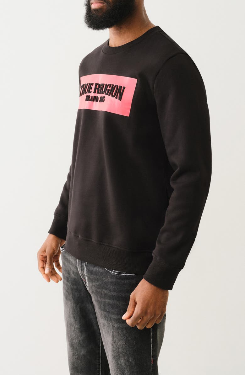 True Religion Embossed Logo Graphic Sweatshirt, Alternate, color,