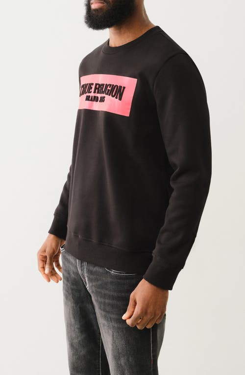 True Religion Embossed Arch Sweatshirt Black In Jet Black