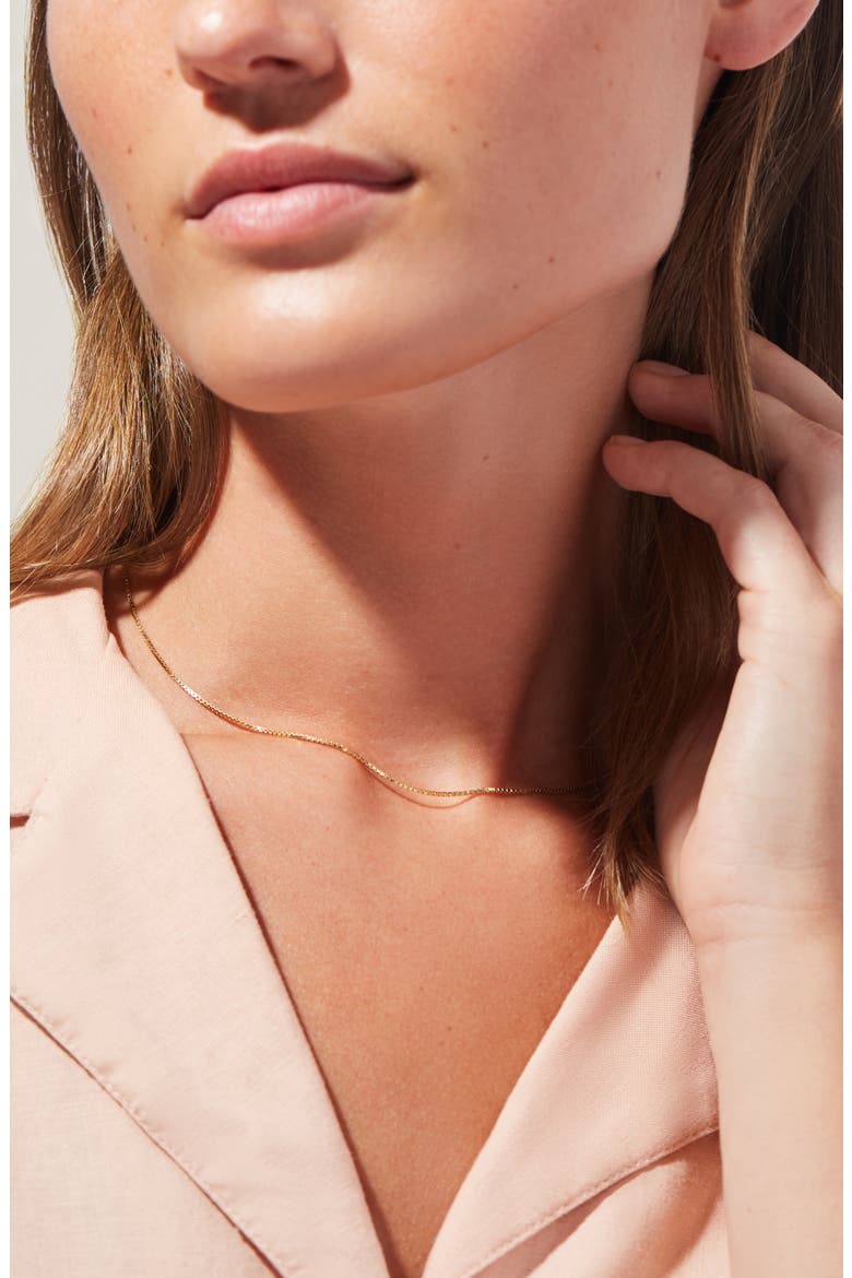 Box Chain Necklace - Jo Gold, Alternate, color, Gold