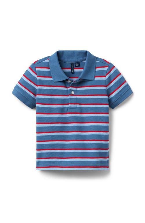 Janie And Jack The Classic Striped Pique Polo In Blue