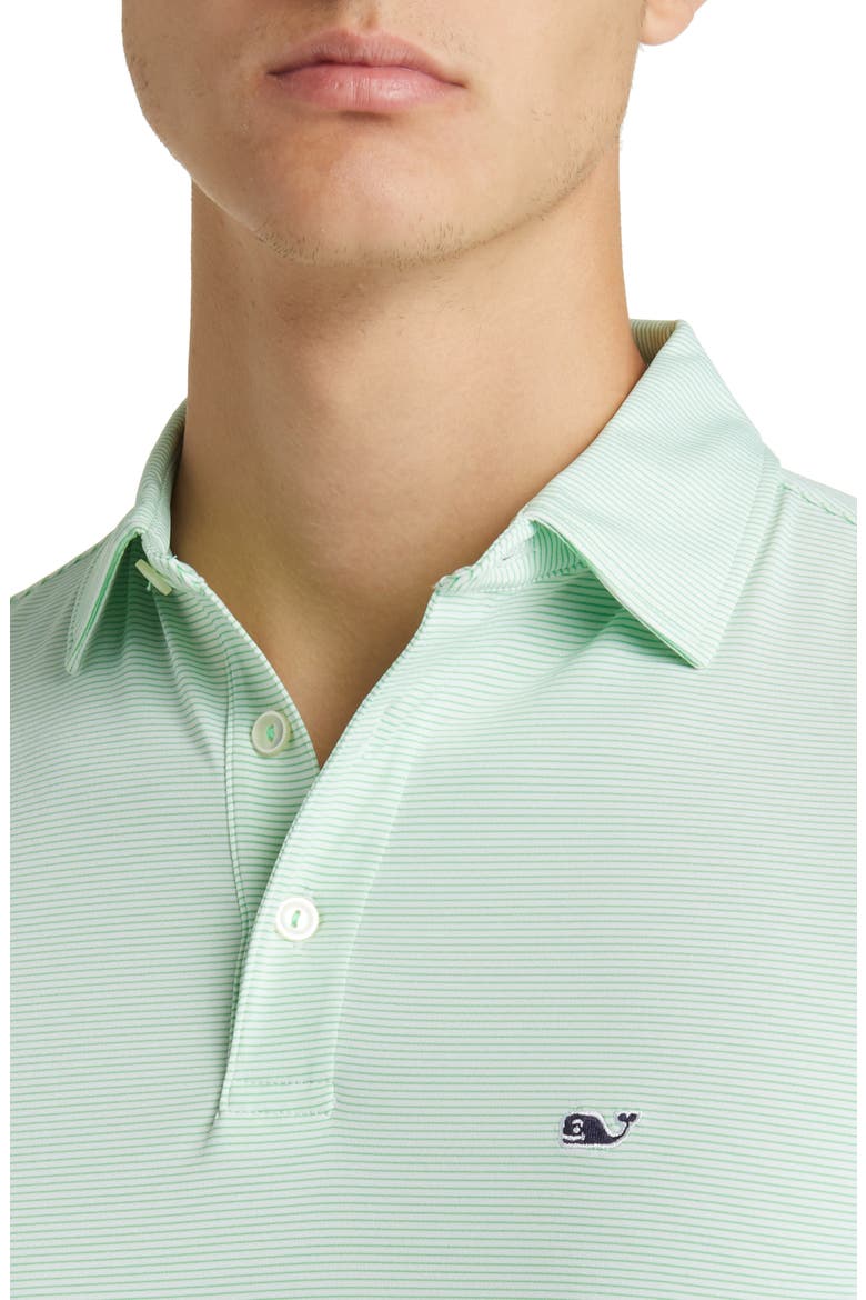 St. Jean Stripe Sankaty Performance Polo, Alternate, color, WHITE CAP / CHIVE