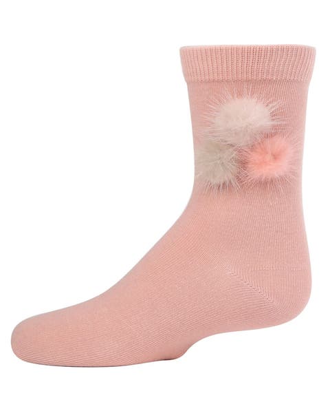 Fluffy Trio Pom-Pom Crew Socks (Toddler, Little Kid & Big Kid)