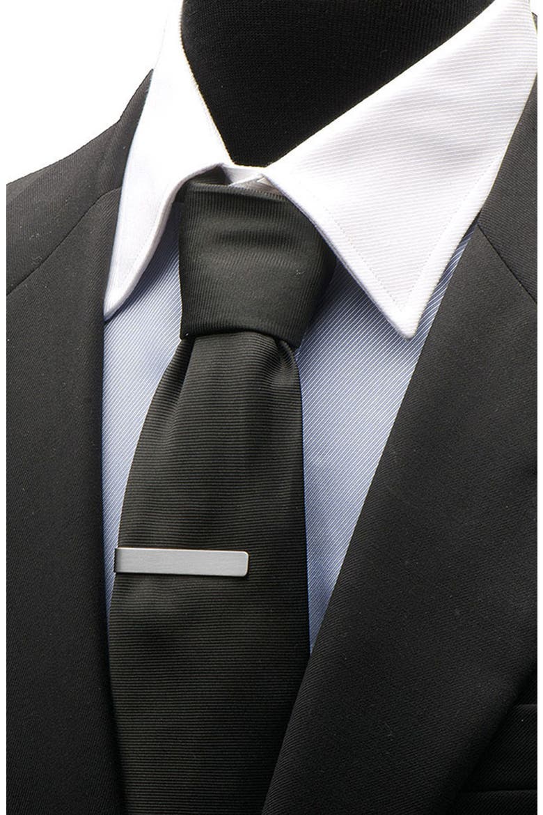 Father's Day Cuff Links & Tie Bar Gift Set, Alternate, color, SILVER