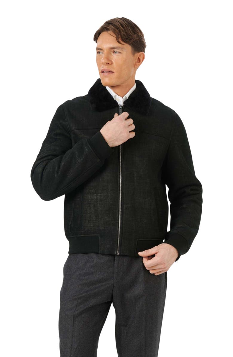 GORSKI Merino Genuine Shearling Bomber Jacket, Main, color,