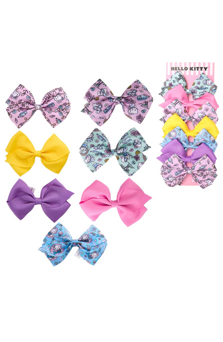 Hello Kitty Hair Bow 7-Piece Set Sanrio Hair Accessories, Main, color, Multicolored