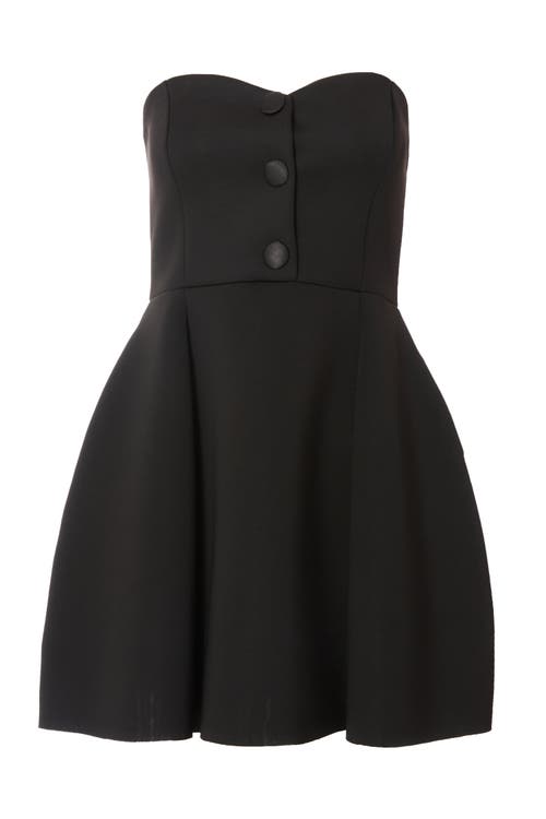 Quiz Scuba Foam Mini Dress With Button In Black