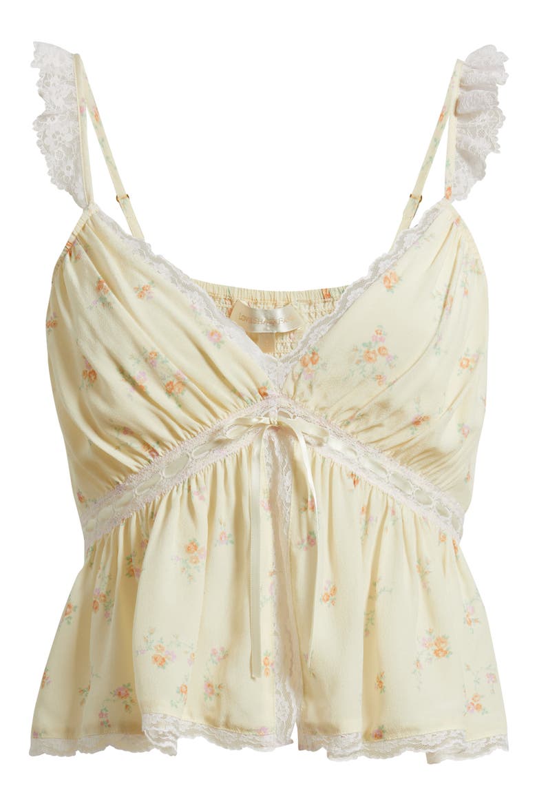 Nicoleta Lace Trim Camisole, Alternate, color, LEMON HAZE