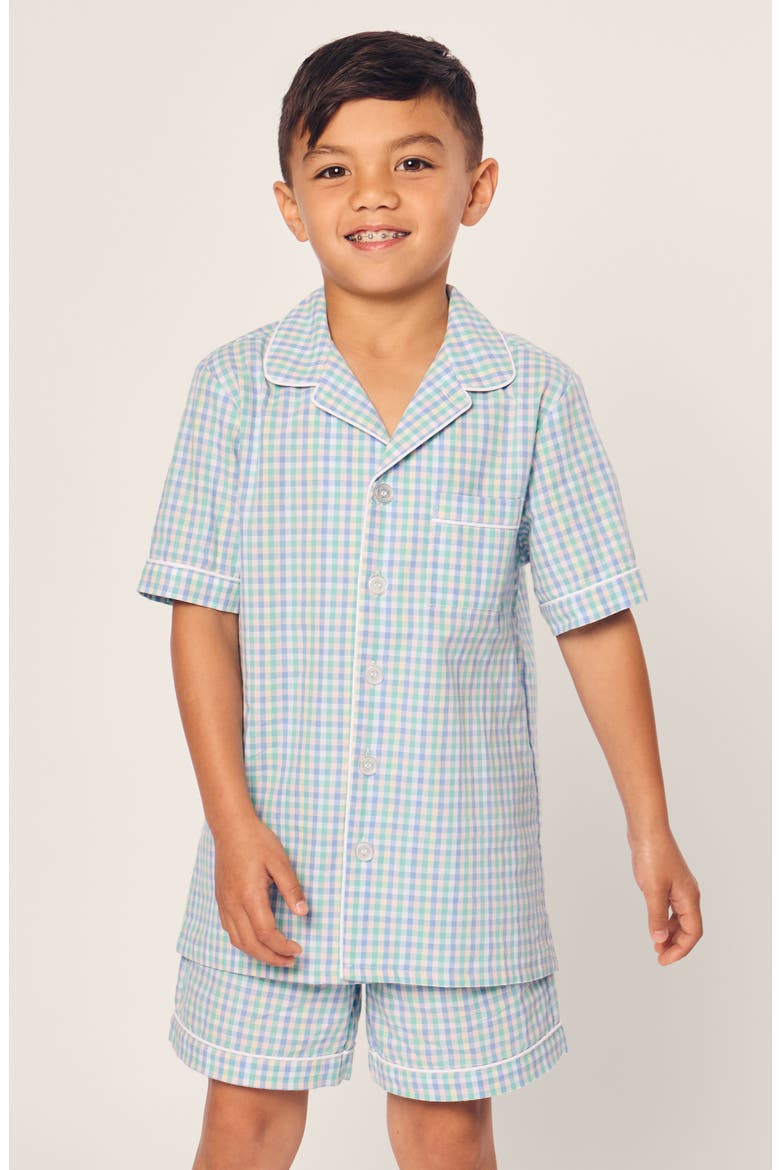 Spring Gingham Twill Short Set, Alternate, color, WHITE