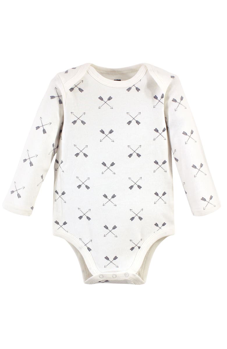 Hudson Baby Cotton Long-Sleeve Bodysuits 5-Pack, Alternate, color, Gray Forest