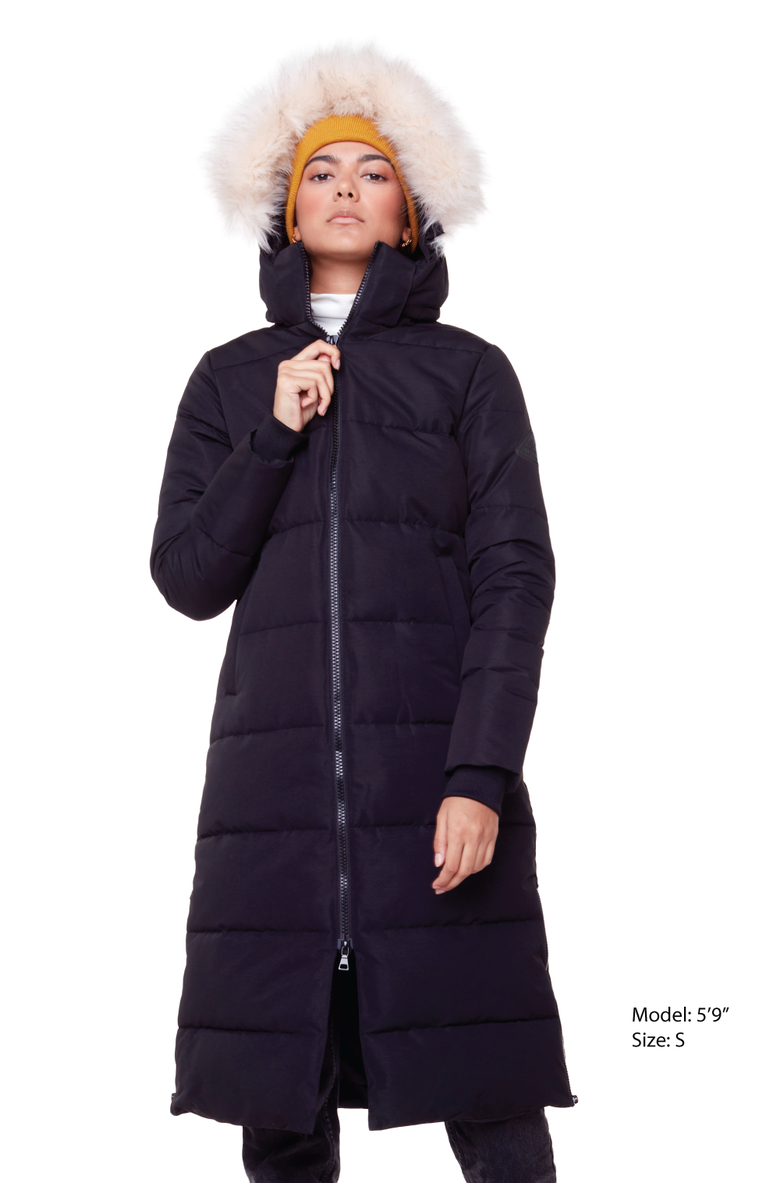 Alpine North KLUANE - Vegan Down Ultra Long Winter Parka, Alternate, color, Black