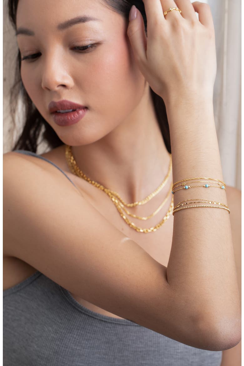 14K Gold Figaro Chain Bracelet (Nordstrom Exclusive), Alternate, color, 14K YELLOW GOLD
