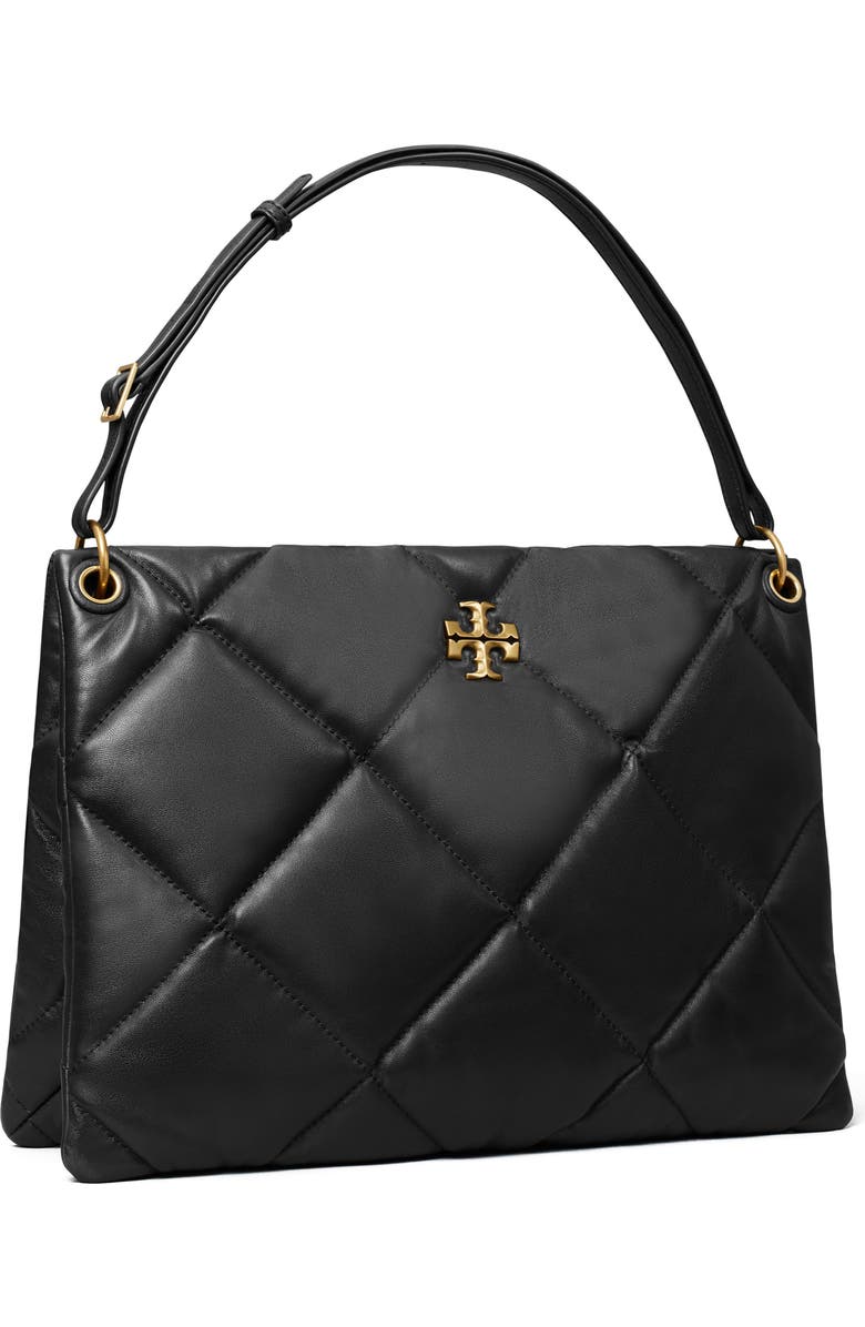 Tory Burch Kira Diamond Quilted Leather Tote, Alternate, color, Black