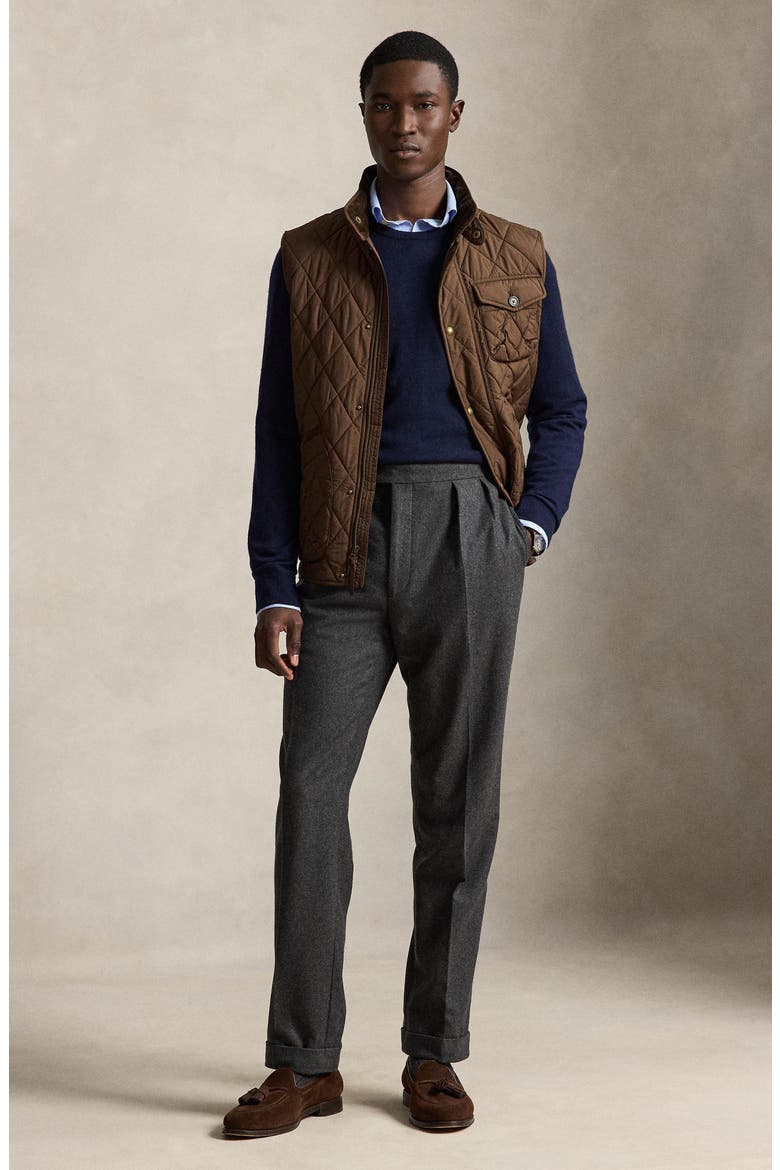 Beaton Quilted Vest, Alternate, color, BROWN