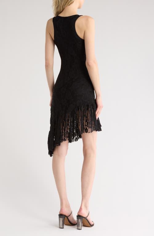 Velvet Torch Asymmetric Ruffle Hem Dress