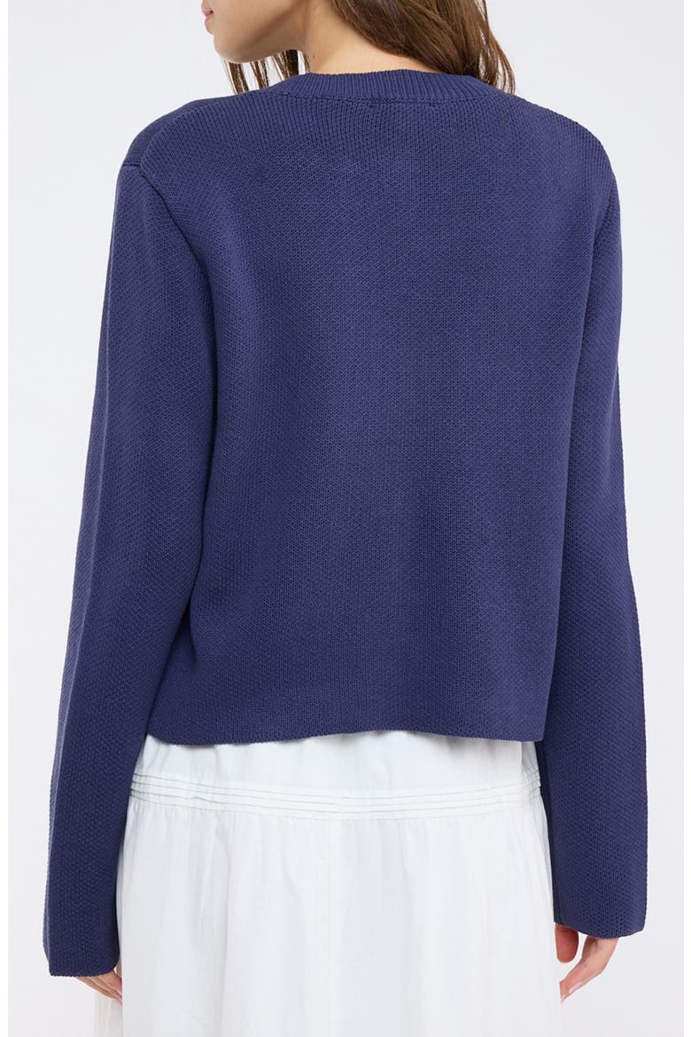 Single Button Cardigan, Alternate, color, NAVY