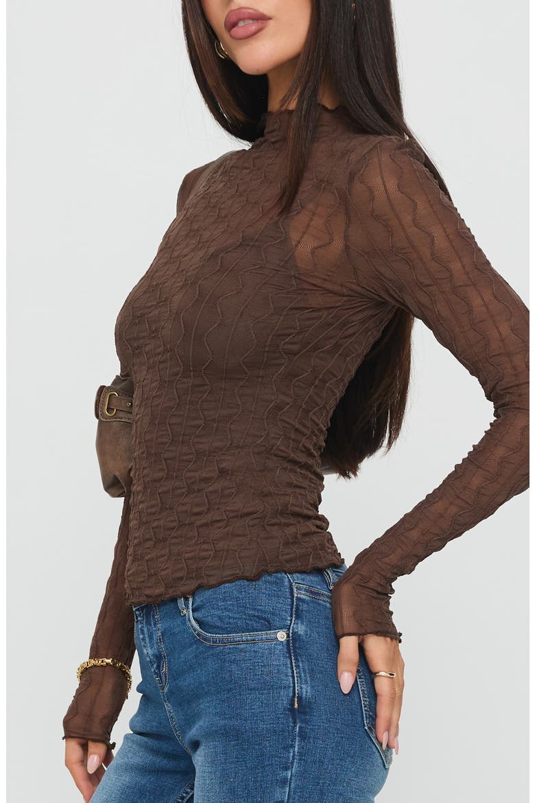 Fabiana Texture Layering Top, Alternate, color, BROWN