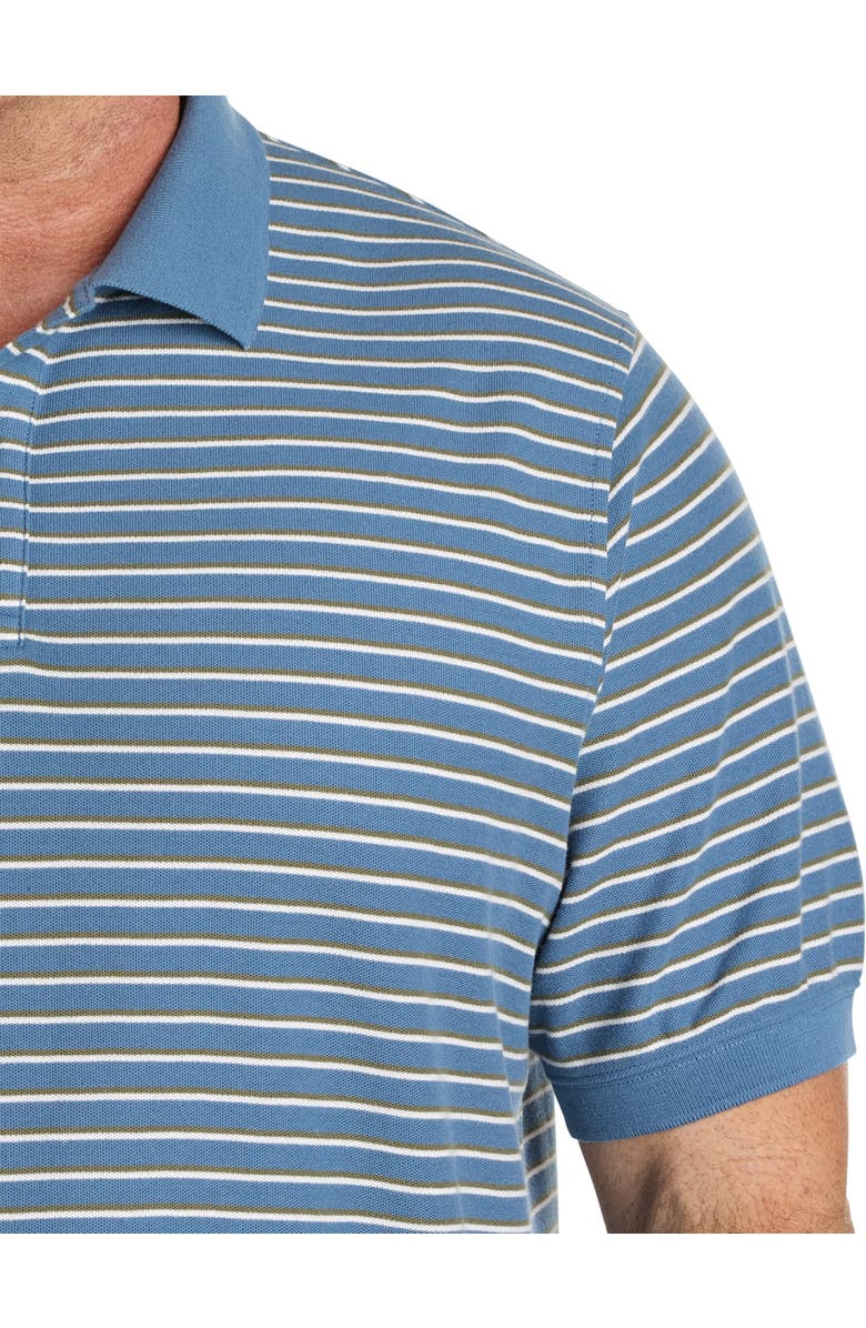 Harbor Bay by DXL Big & Tall Bi-Color Striped Polo Shirt, Alternate, color, Blue