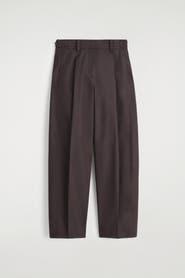 COS Pleated Cotton Barrel-Leg Trousers