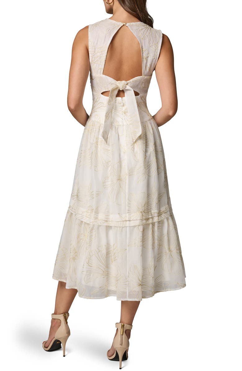 Donna Karan New York Floral Embroidery A-Line Dress, Alternate, color,