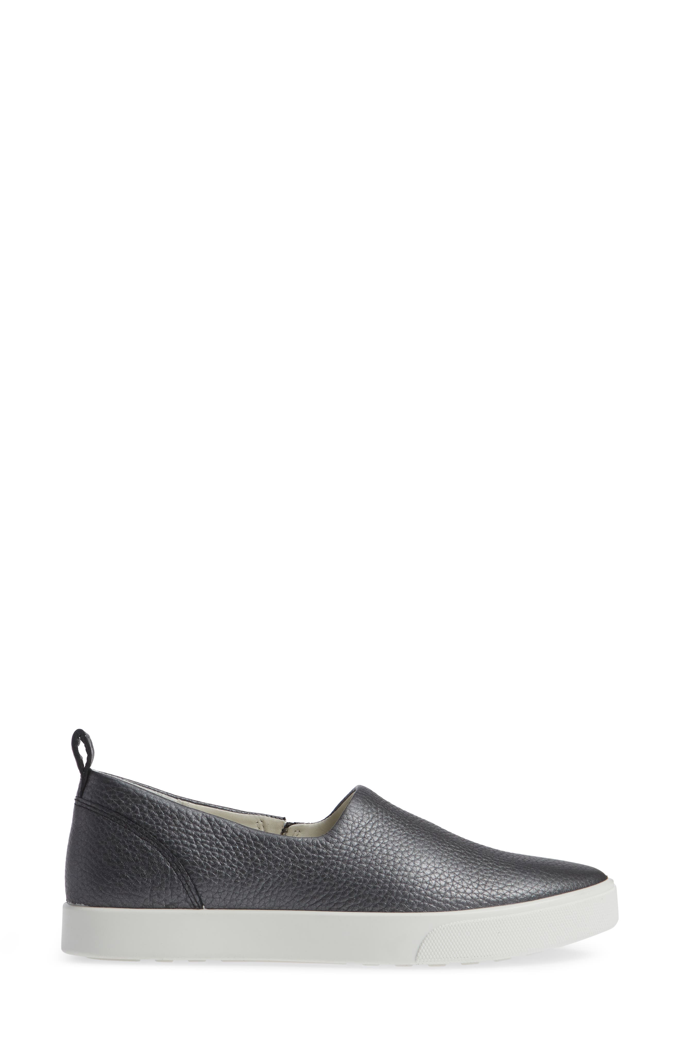 Gillian Slip-On Sneaker, Alternate, color, BLACK/ DARK SILVER LEATHER
