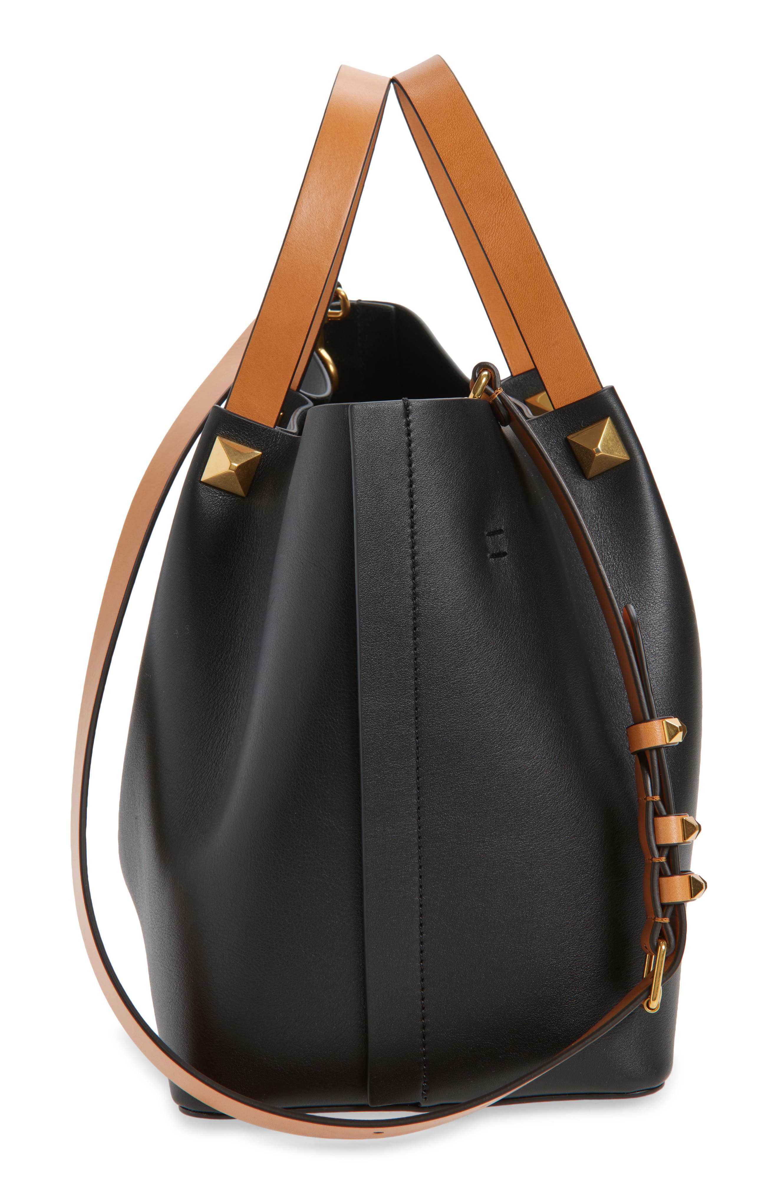 Valentino Garavani Signature VLOGO Tote, Alternate, color, Black/ Camel