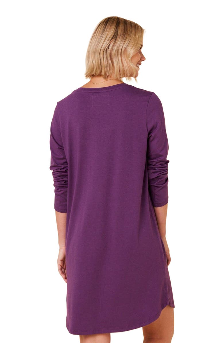 The Cat's Pajamas Pima Knit Sleep Shirt, Alternate, color, Classic Aubergine