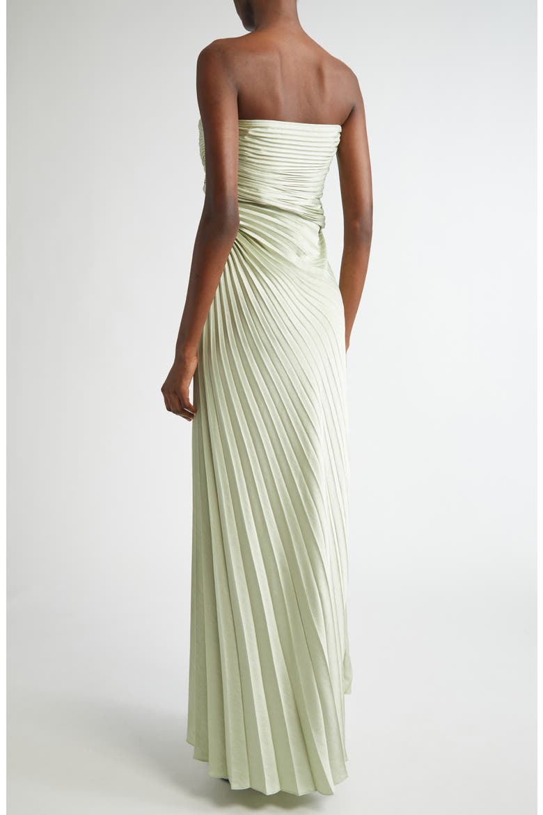Layla Strapless Pleated Gown, Alternate, color, SPEARMINT