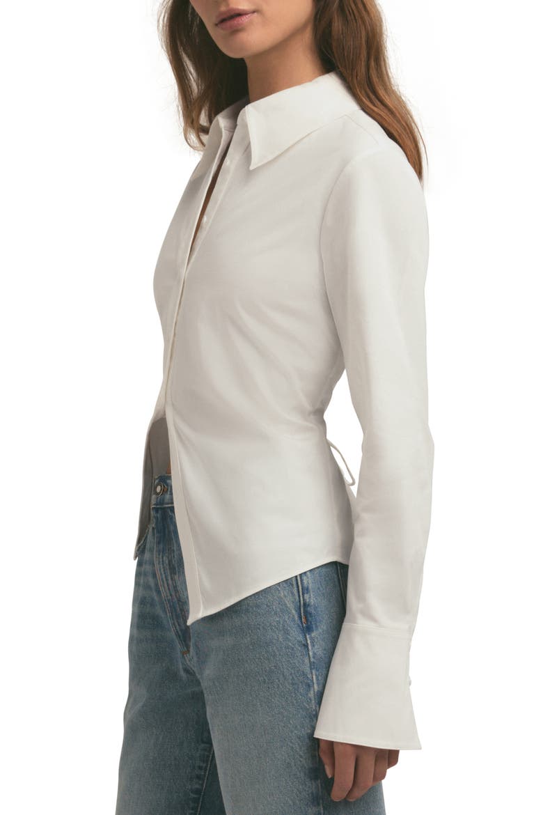 The Don't Waist Time Lace-Up Shirt, Alternate, color, BRIGHT WHITE
