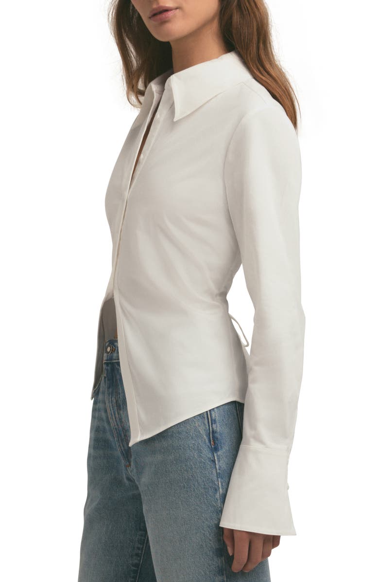 Favorite Daughter The Don't Waist Time Lace-Up Shirt, Alternate, color, Bright White