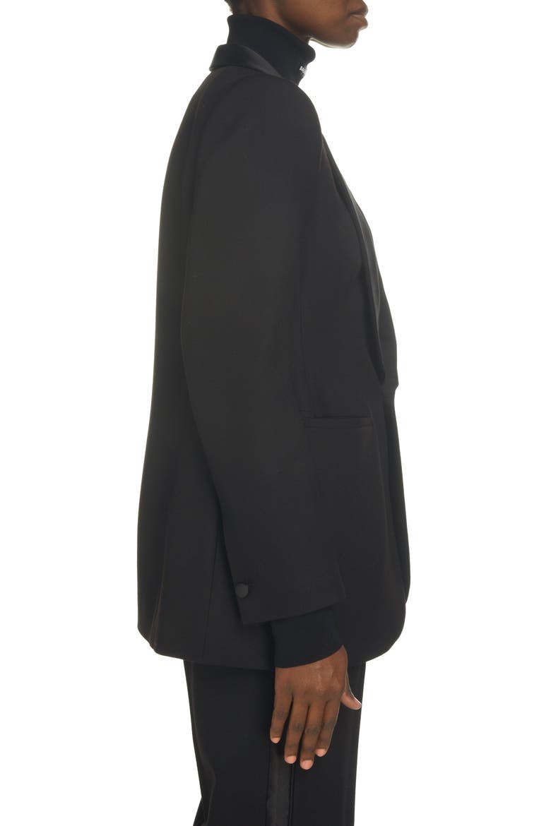 Hourglass Wool Tuxedo Jacket, Alternate, color, BLACK