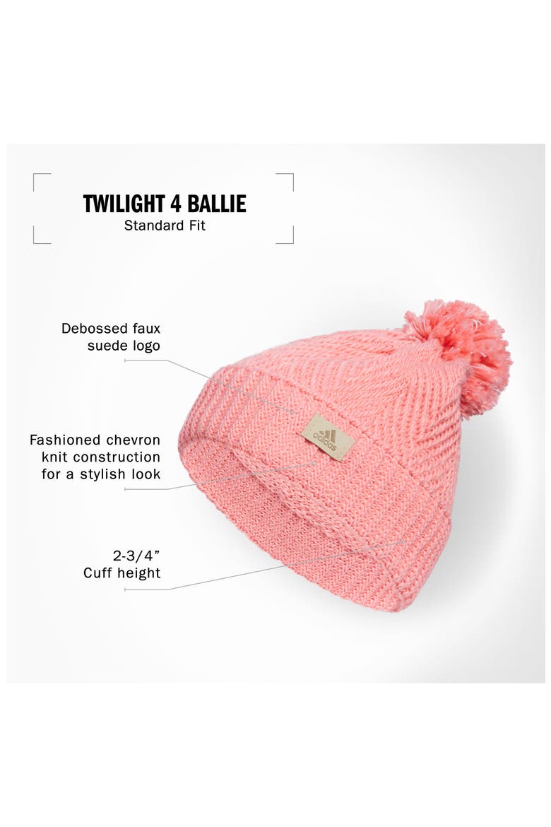 Twilight Pompom Beanie, Alternate, color, SEMI PINK SPARK/ WHITE