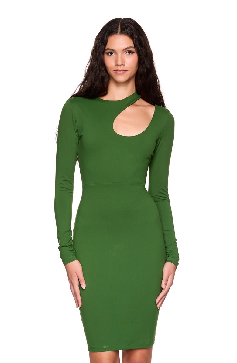 Susana Monaco Cutout Long Sleeve Body-Con Dress, Alternate, color, Monstera