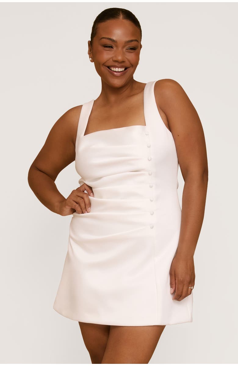 Six Stories Bonnie Square Neck Satin Mini Dress, Main, color, 