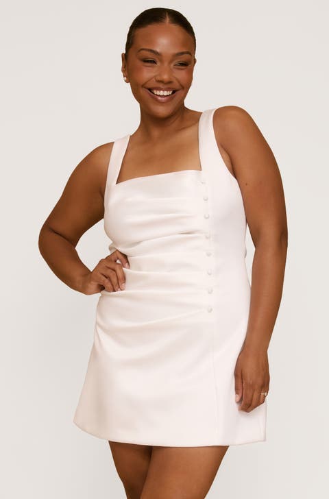 Bonnie Square Neck Satin Mini Dress