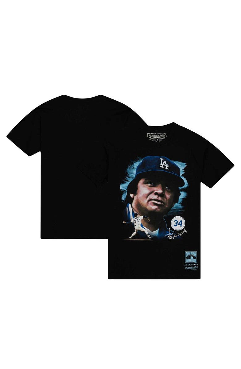 Mitchell & Ness Men's Mitchell & Ness Fernando Valenzuela Black Los Angeles Dodgers Cooperstown Collection Portrait T-Shirt, Alternate, color, 