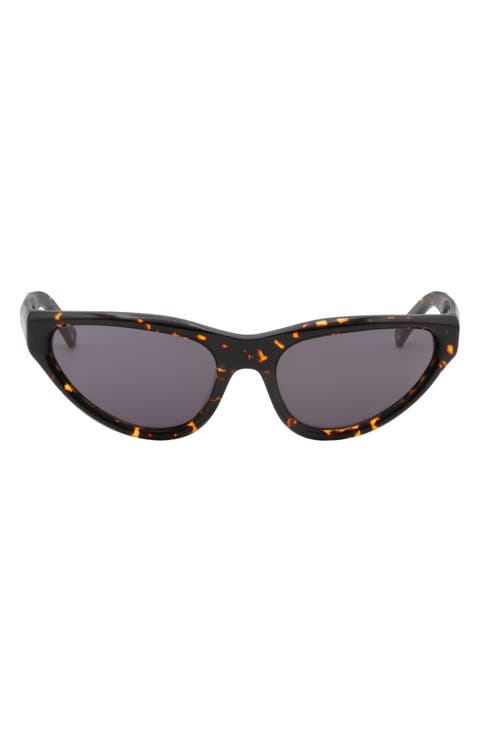 60mm Wrap Oval Sunglasses