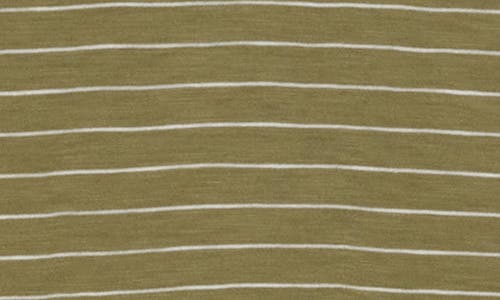 Vince Essential Stripe T-shirt In Artichoke/off White