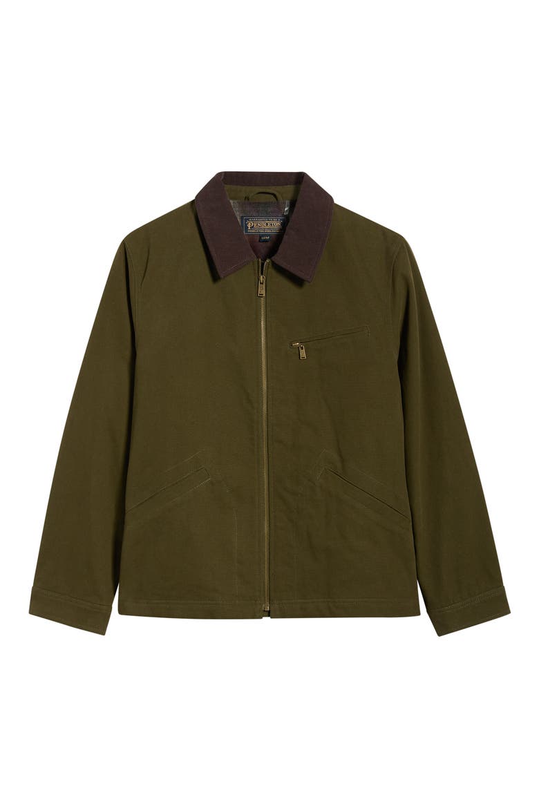 Tahoma Cotton Canvas Trucker Jacket, Alternate, color, DARK OLIVE