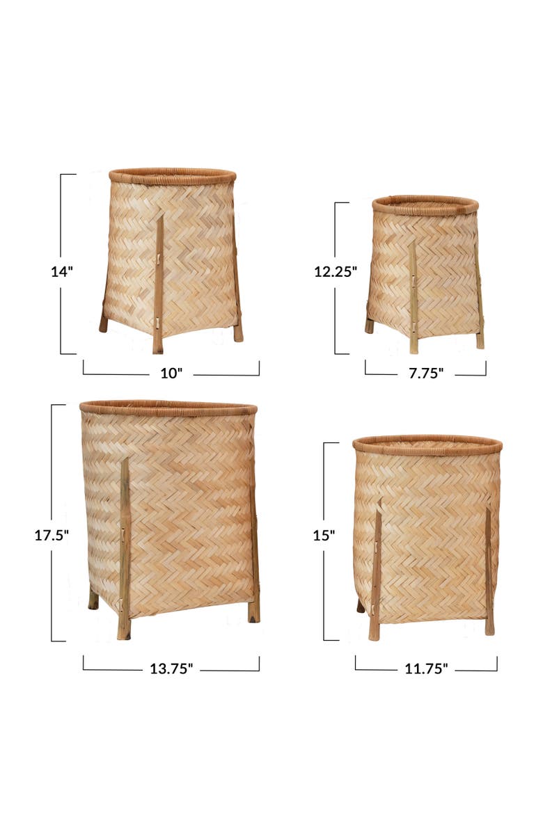 Storied Home Woven Baskets with Legs, Natural, Set of 4, Alternate, color, 