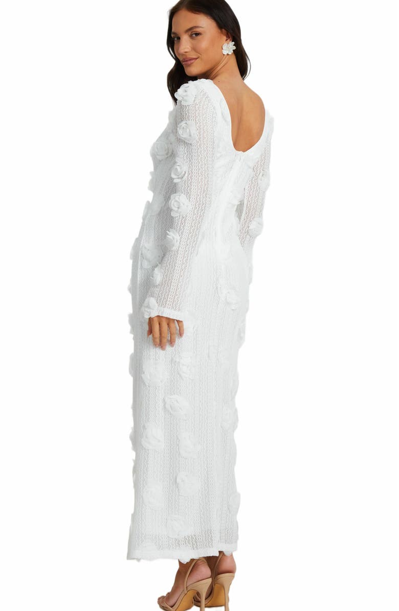 QUIZ 3D Floral Knit Maxi Dress Dress, Alternate, color,