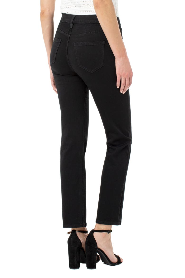 Gia Glider Pull-On Straight Leg Jeans, Alternate, color, BLACK