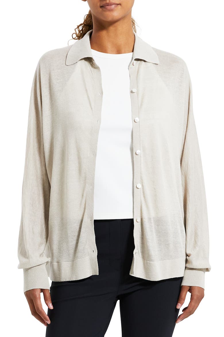 Relaxed Fit Linen Blend Shirt, Main, color, FADED OAT