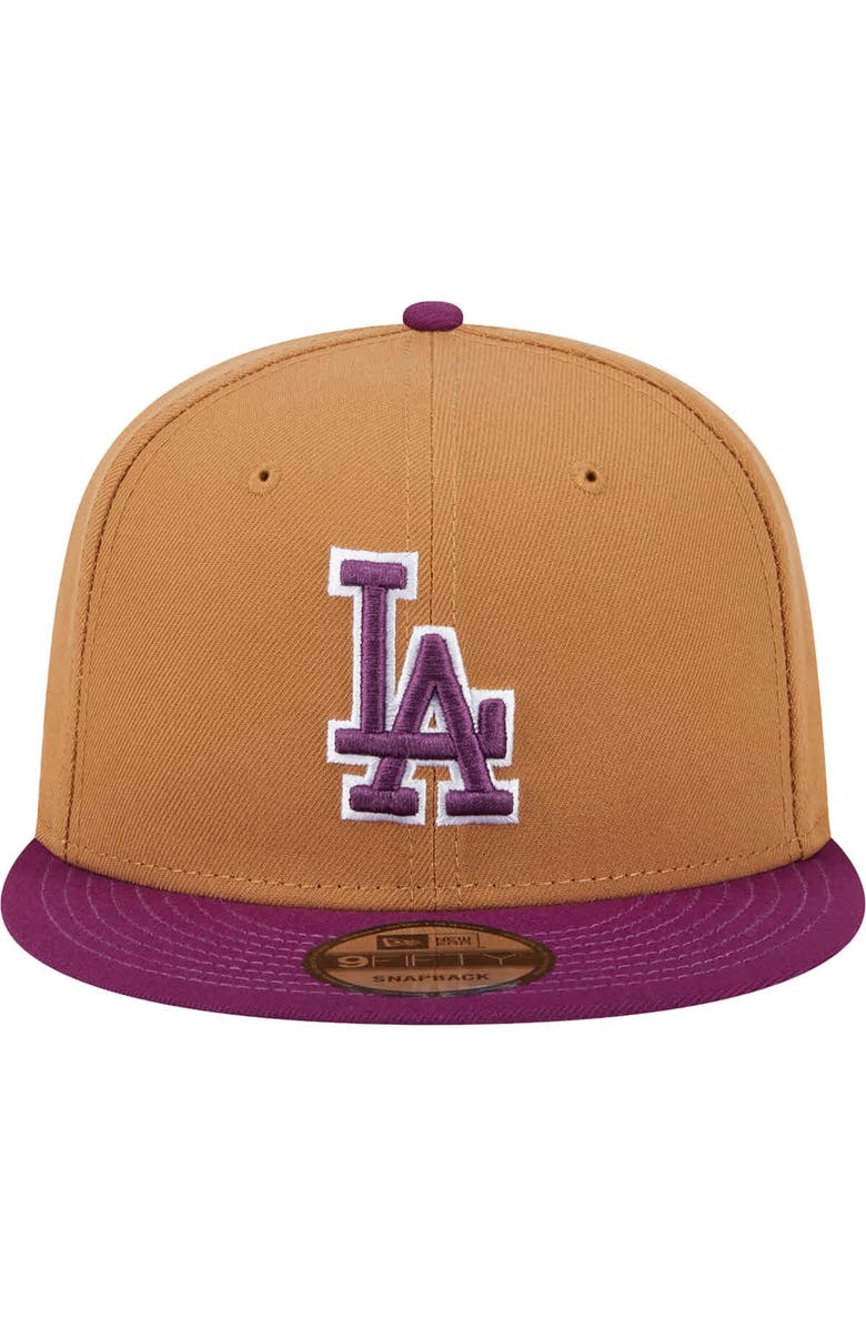 New Era Men's New Era Brown/Purple Los Angeles Dodgers Color Pack Two-Tone 9FIFTY Snapback Hat, Alternate, color, Brown