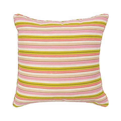 26" x 26" Celine Pink Striped Cotton Euro Sham - Machine Washable