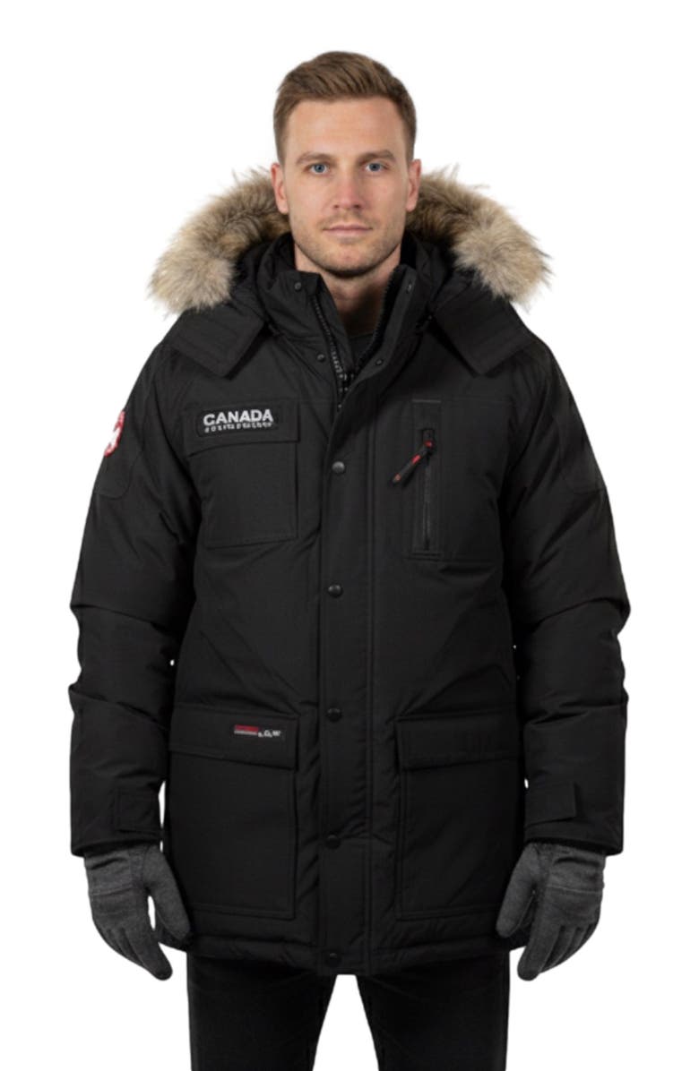 CANADA WEATHER GEAR Men's Heavyweight Arctic Parka, Main, color, Black
