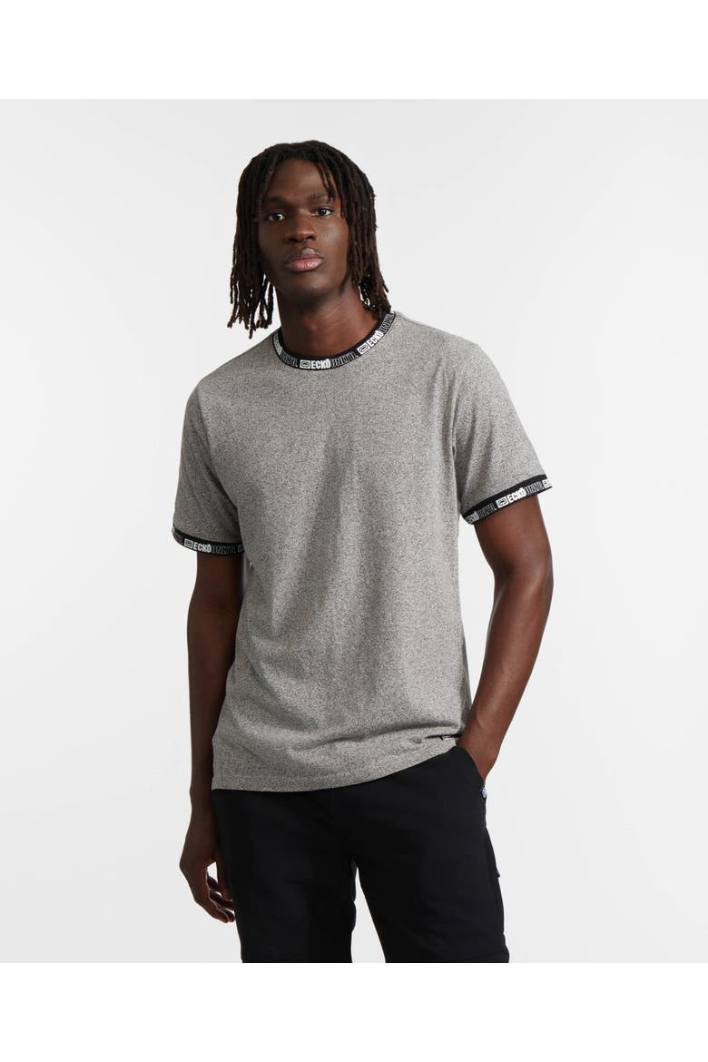 Database Short Sleeve Knit Tee, Main, color, Marled Grey