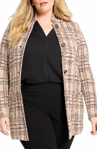 NIC+ZOE Stitchy Plaid Cotton Knit Blazer