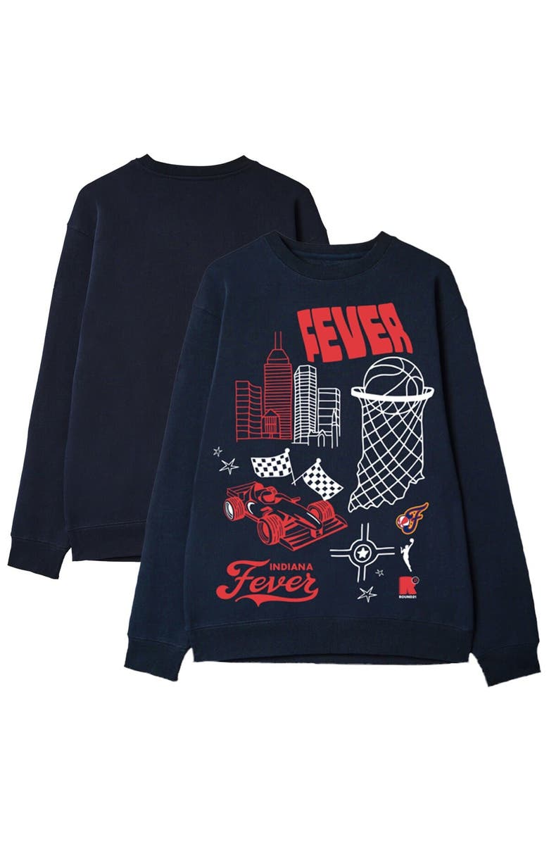 round21 Unisex round21 Navy Indiana Fever Wallpaper Pullover Sweatshirt, Alternate, color, Navy